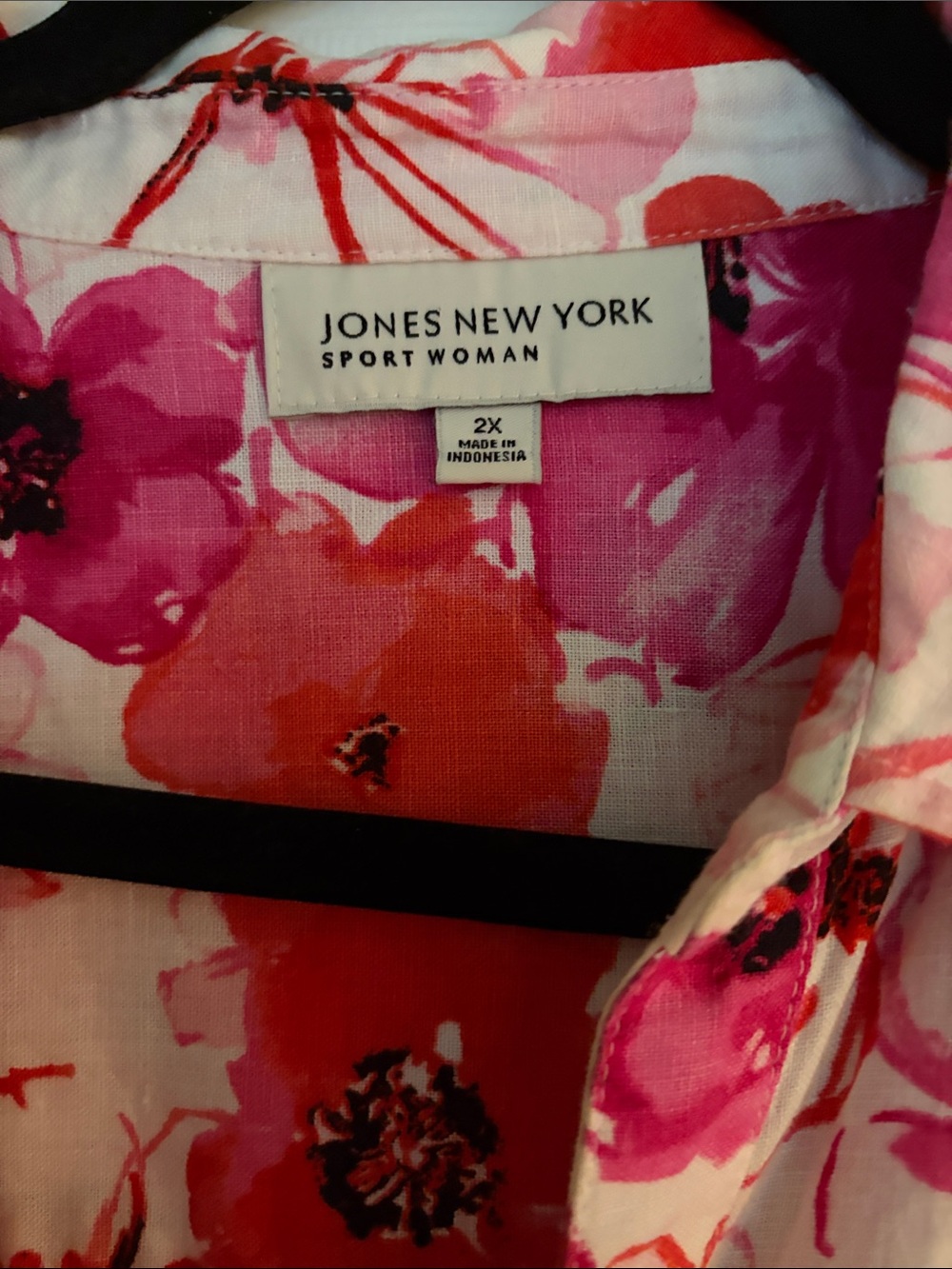 Jones New York Pink & Coral Floral tunic top